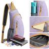 imageG4Free Sling Bags Men and Women Shoulder Backpack Small Crossbody Chest Sling Backpack BlackLight Purple