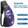 imageG4Free Sling Bags Men and Women Shoulder Backpack Small Crossbody Chest Sling Backpack BlackPurple