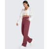 imageG4Free Smoofit Modal Soft Women Wide Leg Sweatpants with Pockets Yoga Pants Casual Lounge Trousers PetiteRegularTallDark Burgundy