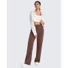 imageG4Free Smoofit Modal Soft Women Wide Leg Sweatpants with Pockets Yoga Pants Casual Lounge Trousers PetiteRegularTallDark Coffee