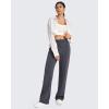 imageG4Free Smoofit Modal Soft Women Wide Leg Sweatpants with Pockets Yoga Pants Casual Lounge Trousers PetiteRegularTallDark Grey