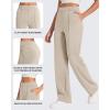 imageG4Free Smoofit Modal Soft Women Wide Leg Sweatpants with Pockets Yoga Pants Casual Lounge Trousers PetiteRegularTallLight Khaki