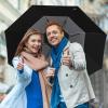imageG4Free UPF 50 52 Inch UV Protection Umbrella Automatic Open Hook Handle J Stick Golf Umbrellas for Rain Sun ampamp Wind ProtectionSilverBlack