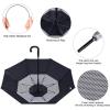 imageG4Free UPF 50 52 Inch UV Protection Umbrella Automatic Open Hook Handle J Stick Golf Umbrellas for Rain Sun ampamp Wind ProtectionSilverBlack