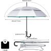 imageG4Free UPF 50 52 Inch UV Protection Umbrella Automatic Open Hook Handle J Stick Golf Umbrellas for Rain Sun ampamp Wind ProtectionSilverBlue