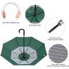 imageG4Free UPF 50 52 Inch UV Protection Umbrella Automatic Open Hook Handle J Stick Golf Umbrellas for Rain Sun ampamp Wind ProtectionSilverGreen