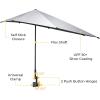 imageG4Free UPF 50 Adjustable Beach Umbrella XL with Universal Clamp for Chair Stroller Wheelchair Golf Cart Bleacher PatioBlackSilver