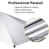 imageG4Free UPF 50 Adjustable Beach Umbrella XL with Universal Clamp for Chair Stroller Wheelchair Golf Cart Bleacher PatioBlackSilver