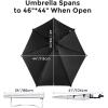 imageG4Free UPF 50 Adjustable Beach Umbrella XL with Universal Clamp for Chair Stroller Wheelchair Golf Cart Bleacher PatioBlackSilver