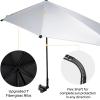 imageG4Free UPF 50 Adjustable Beach Umbrella XL with Universal Clamp for Chair Stroller Wheelchair Golf Cart Bleacher PatioBlackSilver