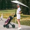 imageG4Free UPF 50 Adjustable Beach Umbrella XL with Universal Clamp for Chair Stroller Wheelchair Golf Cart Bleacher PatioBlackSilver