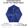 imageG4Free UPF 50 Adjustable Beach Umbrella XL with Universal Clamp for Chair Stroller Wheelchair Golf Cart Bleacher PatioBlueSilver