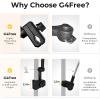 imageG4Free UPF 50 Adjustable Beach Umbrella XL with Universal Clamp for Chair Stroller Wheelchair Golf Cart Bleacher PatioBlueSilver