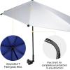imageG4Free UPF 50 Adjustable Beach Umbrella XL with Universal Clamp for Chair Stroller Wheelchair Golf Cart Bleacher PatioBlueSilver
