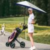 imageG4Free UPF 50 Adjustable Beach Umbrella XL with Universal Clamp for Chair Stroller Wheelchair Golf Cart Bleacher PatioBlueSilver