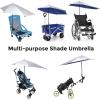 imageG4Free UPF 50 Adjustable Beach Umbrella XL with Universal Clamp for Chair Stroller Wheelchair Golf Cart Bleacher PatioBlueSilver