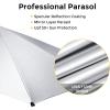 imageG4Free UPF 50 Adjustable Beach Umbrella XL with Universal Clamp for Chair Stroller Wheelchair Golf Cart Bleacher PatioBlueSilver