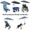 imageG4Free UPF 50 Adjustable Beach Umbrella XL with Universal Clamp for Chair Stroller Wheelchair Golf Cart Bleacher PatioDark Blue