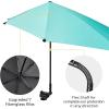imageG4Free UPF 50 Adjustable Beach Umbrella XL with Universal Clamp for Chair Stroller Wheelchair Golf Cart Bleacher PatioLake Blue