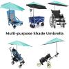 imageG4Free UPF 50 Adjustable Beach Umbrella XL with Universal Clamp for Chair Stroller Wheelchair Golf Cart Bleacher PatioLake Blue