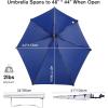 imageG4Free UPF 50 Adjustable Chair Umbrella XL with Universal Clamp UV Protection Sun Shade Umbrella for Beach Chair Stroller Wheelchair Golf Cart Bleacher PatioBlue
