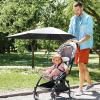 imageG4Free UPF 50 Adjustable Chair Umbrella XL with Universal Clamp UV Protection Sun Shade Umbrella for Beach Chair Stroller Wheelchair Golf Cart Bleacher PatioBlack