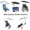 imageG4Free UPF 50 Adjustable Chair Umbrella XL with Universal Clamp UV Protection Sun Shade Umbrella for Beach Chair Stroller Wheelchair Golf Cart Bleacher PatioBlack