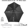 imageG4Free UPF 50 Adjustable Chair Umbrella XL with Universal Clamp UV Protection Sun Shade Umbrella for Beach Chair Stroller Wheelchair Golf Cart Bleacher PatioBlack