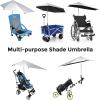 imageG4Free UPF 50 Height Adjustable Chair Umbrella with Universal Clamp for Beach Chair Golf Cart Wheelchair Stroller Bleacher Patio Lake BlueBlackSilver