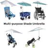 imageG4Free UPF 50 Height Adjustable Chair Umbrella with Universal Clamp for Beach Chair Golf Cart Wheelchair Stroller Bleacher Patio Lake BlueLake BlueSilver