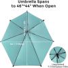 imageG4Free UPF 50 Height Adjustable Chair Umbrella with Universal Clamp for Beach Chair Golf Cart Wheelchair Stroller Bleacher Patio Lake BlueLake BlueSilver