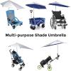 imageG4Free UPF 50 Height Adjustable Chair Umbrella with Universal Clamp for Beach Chair Golf Cart Wheelchair Stroller Bleacher Patio Lake BlueTelescopicBlue