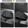 imageG4Free UPF 50 UV Protection 54 Inch Large Reverse Travel Umbrella 10 Ribs Windproof Compact Sun Blocking Inverted Car Umbrellas Automatic Open Close Lake BlueSilverBlack
