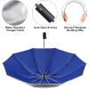 imageG4Free UPF 50 UV Protection 54 Inch Large Reverse Travel Umbrella 10 Ribs Windproof Compact Sun Blocking Inverted Car Umbrellas Automatic Open Close Lake BlueSilverUVBlueSilver