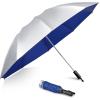 imageG4Free UPF 50 UV Protection 54 Inch Large Reverse Travel Umbrella 10 Ribs Windproof Compact Sun Blocking Inverted Car Umbrellas Automatic Open Close Lake BlueSilverUVBlueSilver