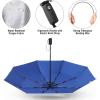 imageG4Free UPF 50 UV Protection Large Travel Umbrella 4246 Inch Auto Open Close Windproof Sun Blocking UmbrellaBlueSilver