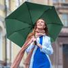 imageG4Free UPF 50 UV Protection Large Travel Umbrella 4246 Inch Auto Open Close Windproof Sun Blocking UmbrellaDark GreenSilver