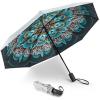 imageG4Free UPF 50 UV Protection Large Travel Umbrella 4246 Inch Auto Open Close Windproof Sun Blocking UmbrellaPeacockSilver