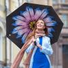 imageG4Free UPF 50 UV Protection Large Travel Umbrella 4246 Inch Auto Open Close Windproof Sun Blocking UmbrellaPurple DaisySilver
