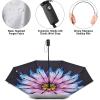 imageG4Free UPF 50 UV Protection Large Travel Umbrella 4246 Inch Auto Open Close Windproof Sun Blocking UmbrellaPurple DaisySilver