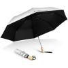 imageG4Free UPF 50 UV Protection Travel Sun Umbrella Compact 42 Inch Small UV Blocking SPF Umbrella Auto Open CloseBlack