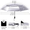 imageG4Free UPF 50 UV Protection Travel Umbrella 4246 Inch Windproof Silver Coating Sun Blocking UmbrellaSilverBlack