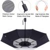 imageG4Free UPF 50 UV Protection Travel Umbrella 4246 Inch Windproof Silver Coating Sun Blocking UmbrellaSilverBlack