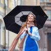 imageG4Free UPF 50 UV Protection Travel Umbrella 4246 Inch Windproof Silver Coating Sun Blocking UmbrellaSilverBlack