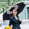 imageG4Free UPF 50 UV Protection Travel Umbrella 4246 Inch Windproof Silver Coating Sun Blocking UmbrellaSilverBlack