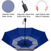 imageG4Free UPF 50 UV Protection Travel Umbrella 4246 Inch Windproof Silver Coating Sun Blocking UmbrellaSilverBlue