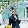 imageG4Free UPF 50 UV Protection Travel Umbrella 4246 Inch Windproof Silver Coating Sun Blocking UmbrellaSilverLake Blue
