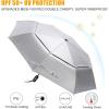 imageG4Free UPF 50 UV Protection Travel Umbrella 4246 Inch Windproof Silver Coating Sun Blocking UmbrellaSilverSky Blue