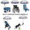 imageG4Free UPF 50 Universal Clamp On Umbrella Adjustable Outdoor UV Protection Beach Chair Umbrella for Strollers Wheelchairs Patio Chairs and Golf CartsBlue