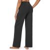 imageG4Free Wide Leg Sweatpants Women Drawstring Waist Fleece Lined Yoga Pants with Pockets for WinterBlack